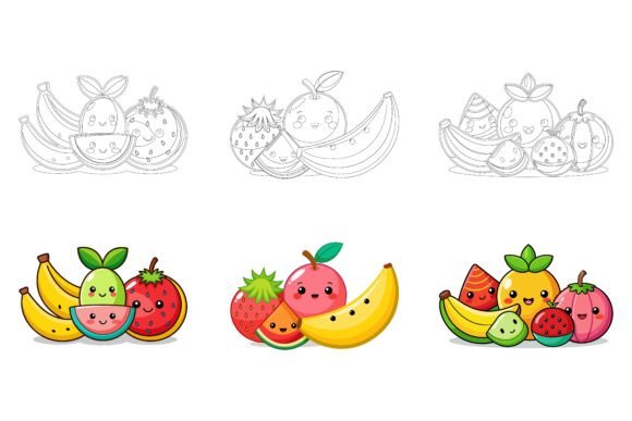 Fruits Cartoon Set: A Versatile Asset for Your Creative Workflows