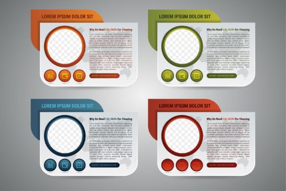 Infographic Photo Frame Circle Design Template