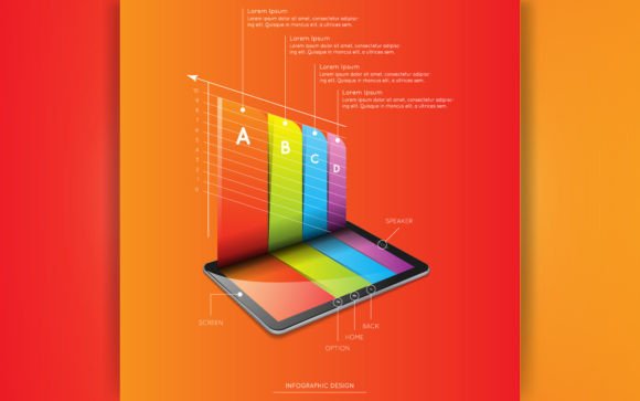 Tablet Screen with 3D Graph and a Paper: A Visual Asset for Modern Data Storytelling