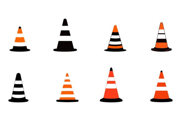 Traffic Cone in Several Embodiments: Why This AI EPS Illustration Set Deserves a Place in Your Workflow