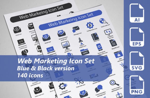 Web Marketing Icon Set: A Versatile Resource for Modern Design Projects